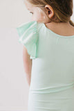 Pastel Green S/S Flutter Sleeve Leotard - Mila & Rose ® - Flyclothing LLC