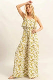HYFVE Floral Print Spaghetti Strap Wide Leg Jumpsuit - Trendsi - Flyclothing LLC
