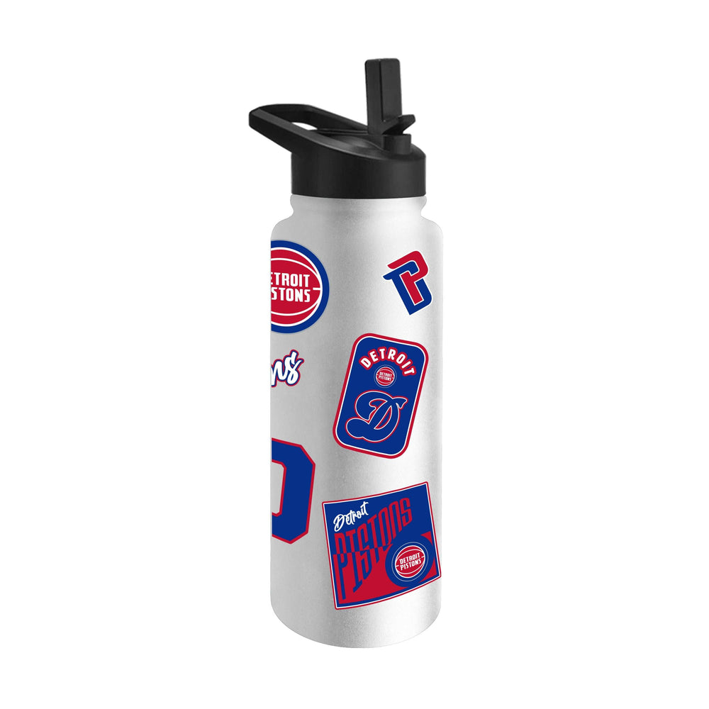 Detroit Pistons 34oz White Dreamweave Quencher Bottle - Logo Brands - Flyclothing LLC