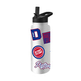 Detroit Pistons 34oz White Dreamweave Quencher Bottle - Logo Brands - Flyclothing LLC