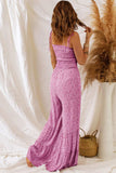Smocked Printed Wide Strap Jumpsuit - Trendsi - Flyclothing LLC