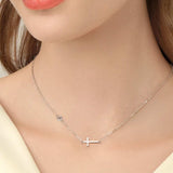 Cross 925 Sterling Silver Moissanite Necklace - Trendsi - Flyclothing LLC