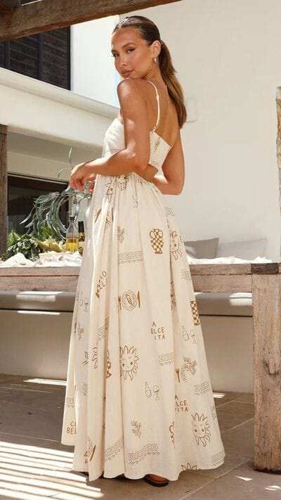 Printed Square Neck Maxi Cami Dress - Trendsi - Flyclothing LLC