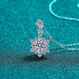 1 Carat Moissanite Zircon 925 Sterling Silver Necklace - Trendsi - Flyclothing LLC