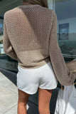 Openwork Round Neck Knit Cover Up - Trendsi - Flyclothing LLC