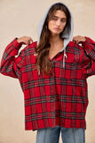 BiBi Brushed Plaid Hooded Jacket - Trendsi - Flyclothing LLC