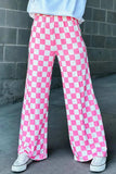 Checkered Wide Leg Pants - Trendsi - Flyclothing LLC