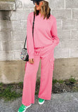 Full Size Round Neck Long Sleeve Top and Drawstring Pants Set - Trendsi - Flyclothing LLC