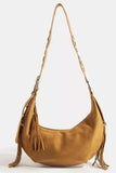 Fame Half Moon Fringe Buckle Strap Hobo Bag - Trendsi - Flyclothing LLC