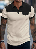 Men's Full Size Waffle-Knit Collared Contrast Polo Plus Size - Trendsi - Flyclothing LLC