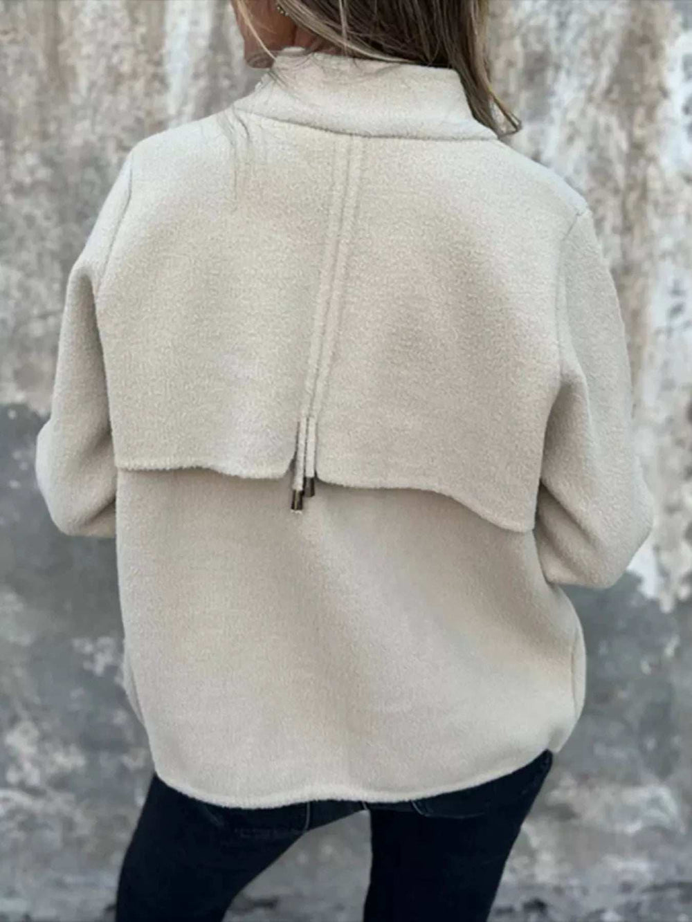 Full Size Textured Knit Zip Up Outerwear Plus Size - Trendsi - Flyclothing LLC