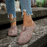 Round Toe Cutout Slip-Ons - Trendsi - Flyclothing LLC
