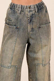 Mittoshop Washed Wide Leg Jeans with Pockets - Trendsi - Flyclothing LLC