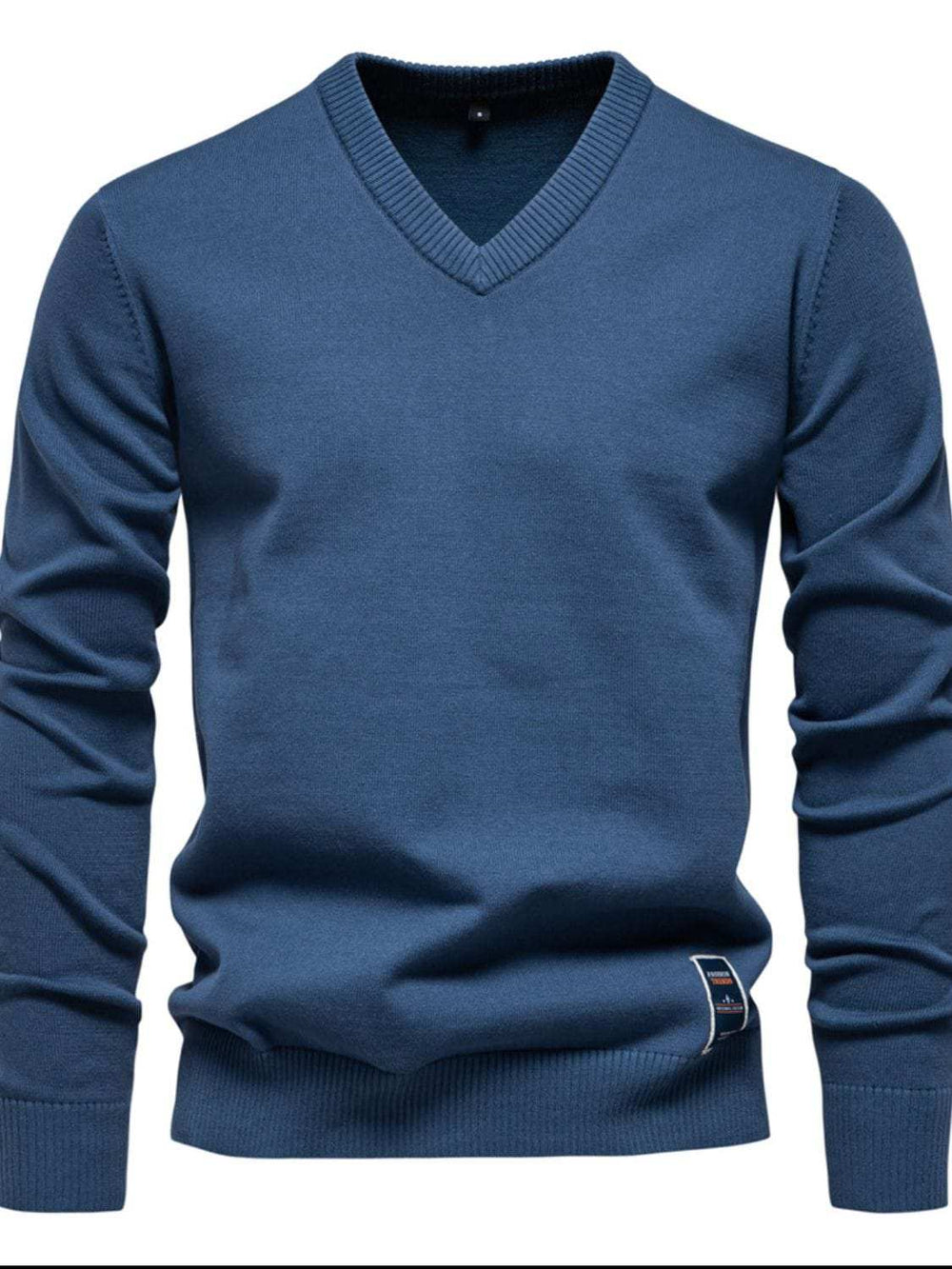 Men's Ribbed Hem V-Neck Long Sleeve Sweater - Trendsi - Flyclothing LLC