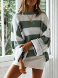 Round Neck Long Sleeve Sweater - Trendsi - Flyclothing LLC
