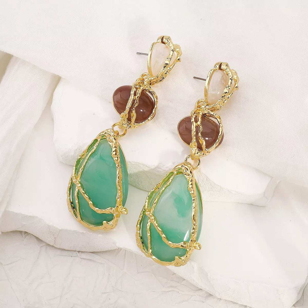 18K Gold-Plated Teardrop Earrings - Trendsi - Flyclothing LLC