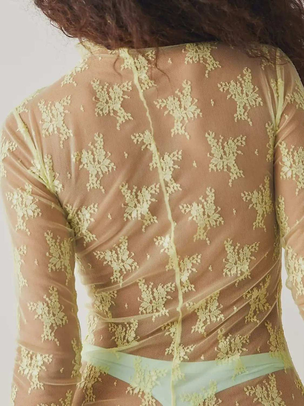 Lace Mock Neck Long Sleeve Blouse - Trendsi - Flyclothing LLC