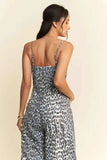 Davi & Dani Leopard Spaghetti Straps Wide Leg Jumpsuit - Trendsi - Flyclothing LLC
