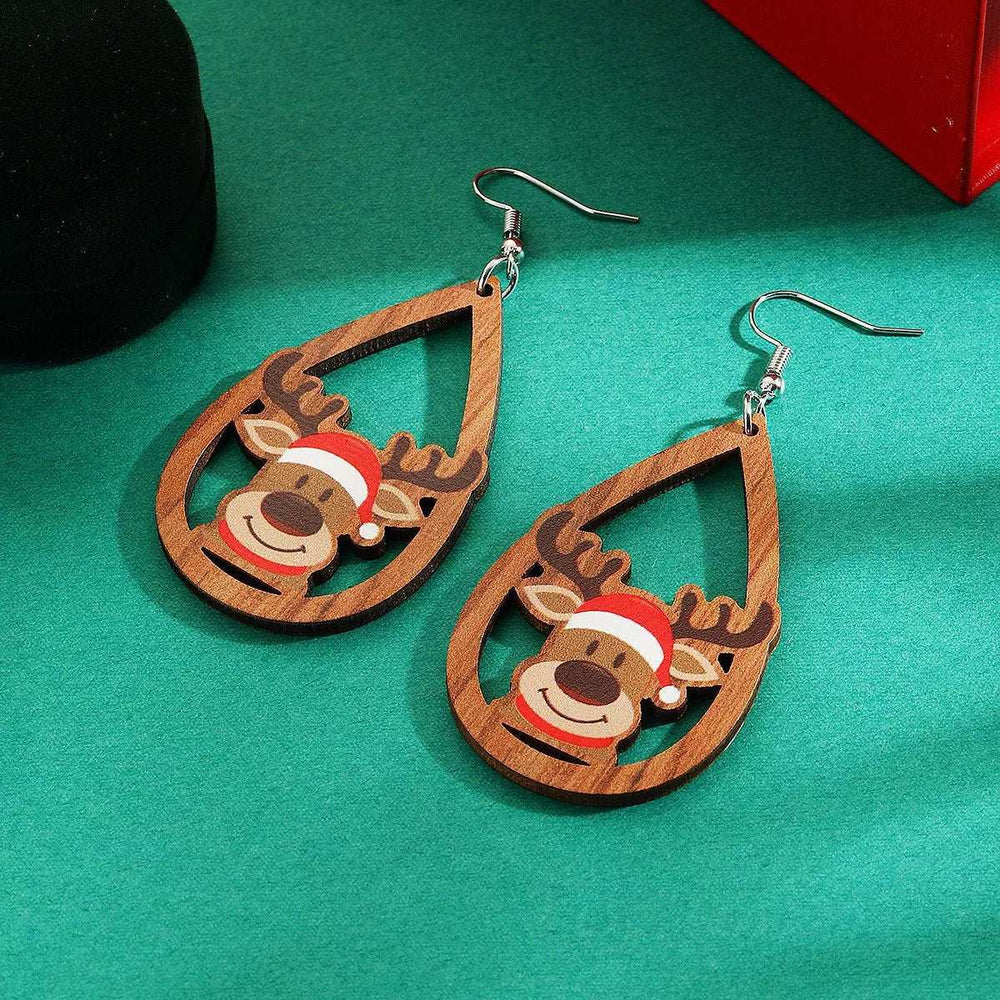 Christmas Reindeer Teardrop Dangle Earrings - Trendsi - Flyclothing LLC
