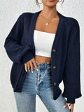 Chunky Knit Button-Down Cardigan - Trendsi - Flyclothing LLC