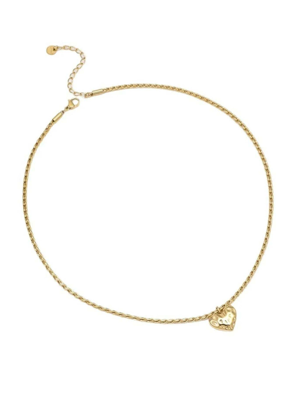18K Gold-Plated Stainless Steel Heart Pendant Necklace - Trendsi - Flyclothing LLC