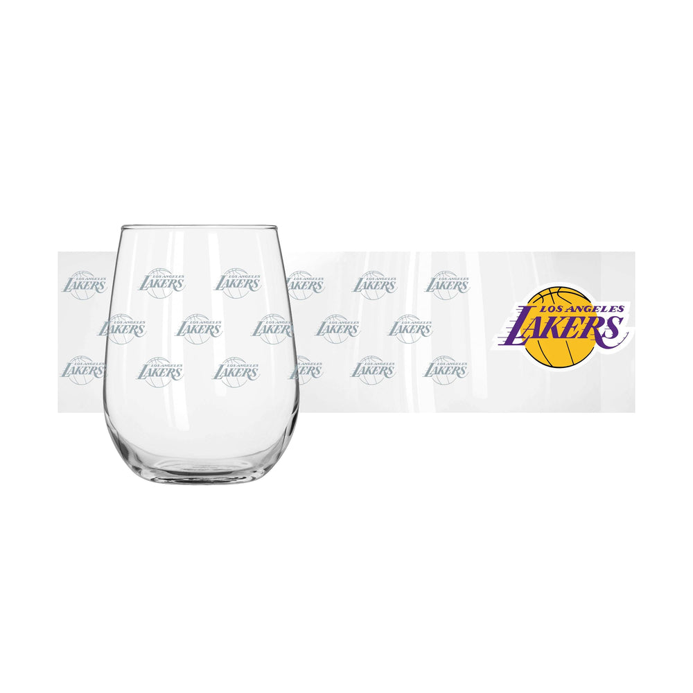Los Angeles Lakers 16oz Satin Etch Curved Beverage Glass - Logo Brands - Flyclothing LLC