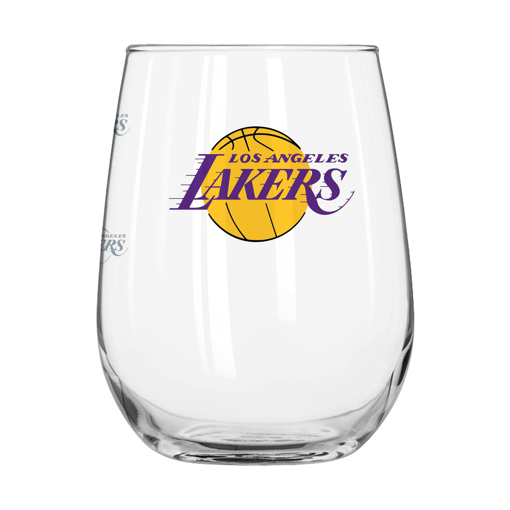 Los Angeles Lakers 16oz Satin Etch Curved Beverage Glass - Logo Brands - Flyclothing LLC