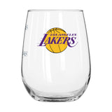 Los Angeles Lakers 16oz Satin Etch Curved Beverage Glass - Logo Brands - Flyclothing LLC