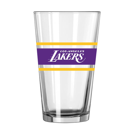 Los Angeles Lakers 16oz Stripe Pint Glass - Logo Brands - Flyclothing LLC