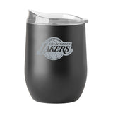 LA Lakers Black 16oz Etch Powder Coat Curved Beverage - Logo Brands - Flyclothing LLC
