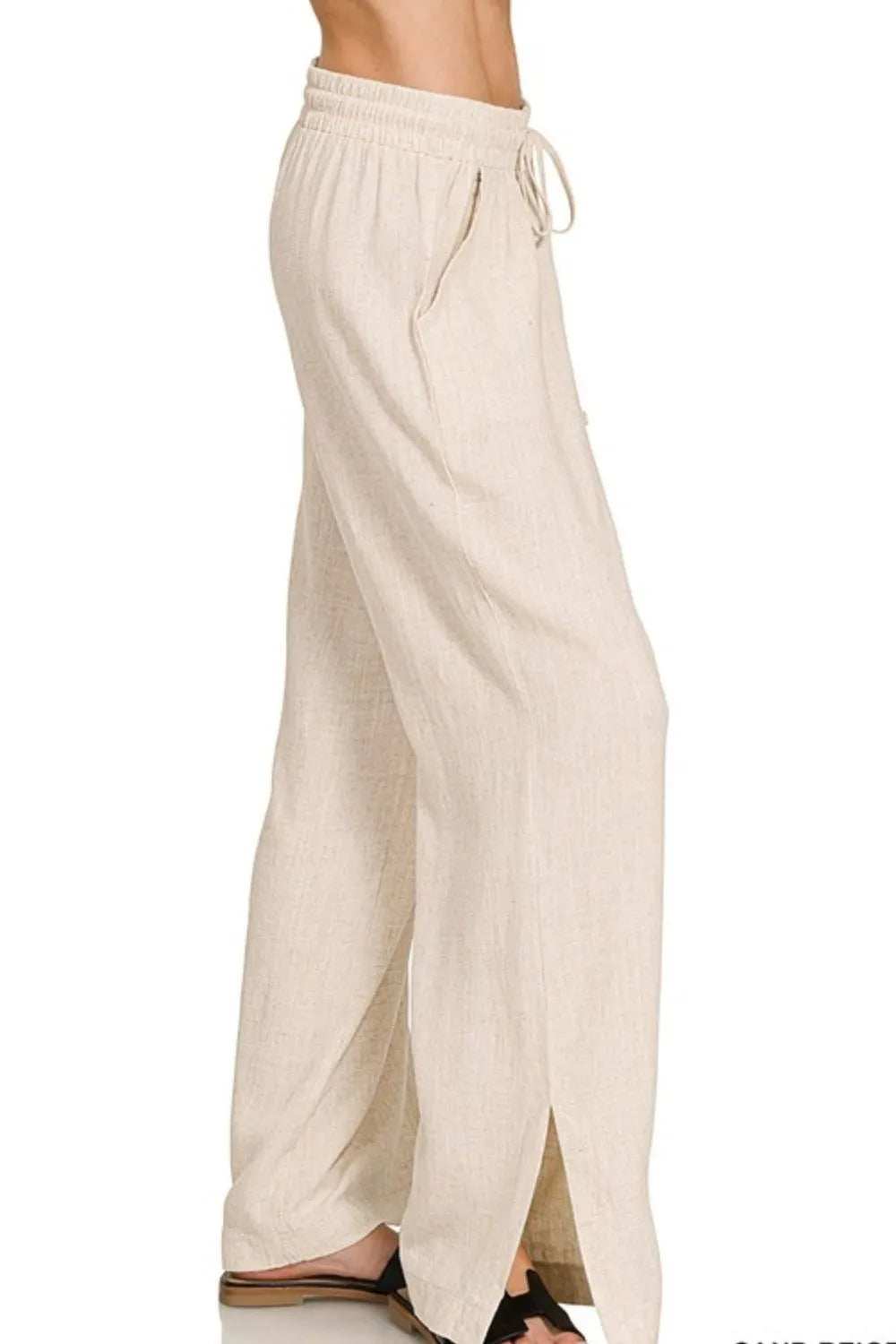Zenana Linen Drawstring Pants - Trendsi - Flyclothing LLC
