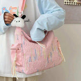 Contrast Texture Shoulder Bag - Trendsi - Flyclothing LLC