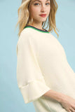 Umgee Ribbed Knit Top with Contrast Trim - Trendsi - Flyclothing LLC