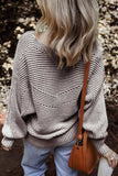 Textured Striped Round Neck Long Sleeve Top - Trendsi - Flyclothing LLC