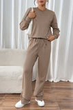 Perfee Round Neck Long Sleeve Top and Pants Set - Trendsi - Flyclothing LLC
