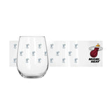 Miami Heat 16oz Satin Etch Curved Beverage Glass - Logo Brands - Flyclothing LLC