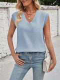 Lovelet Ribbed V-Neck Slit Sweater Vest - Trendsi - Flyclothing LLC