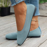 Square Toe Solid Color Mesh Slip-Ons - Trendsi - Flyclothing LLC