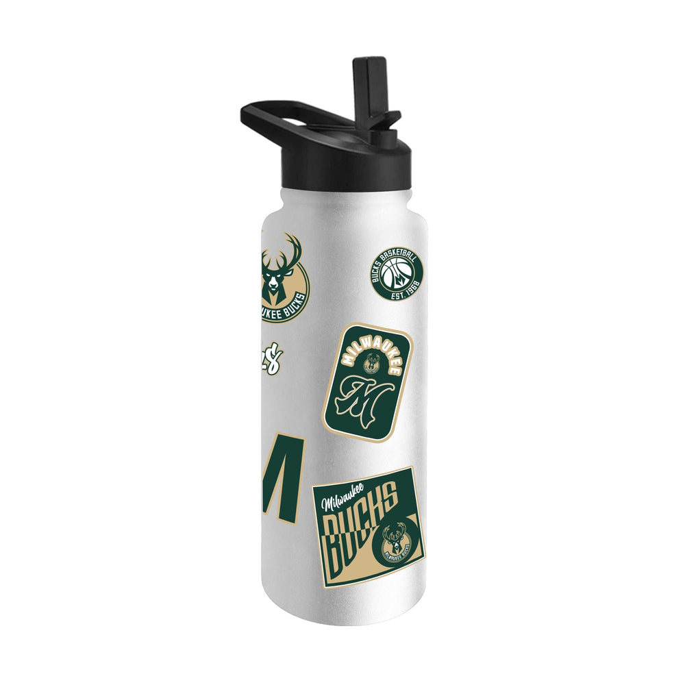 Milwaukee Bucks 34oz White Dreamweave Quencher Bottle - Logo Brands - Flyclothing LLC