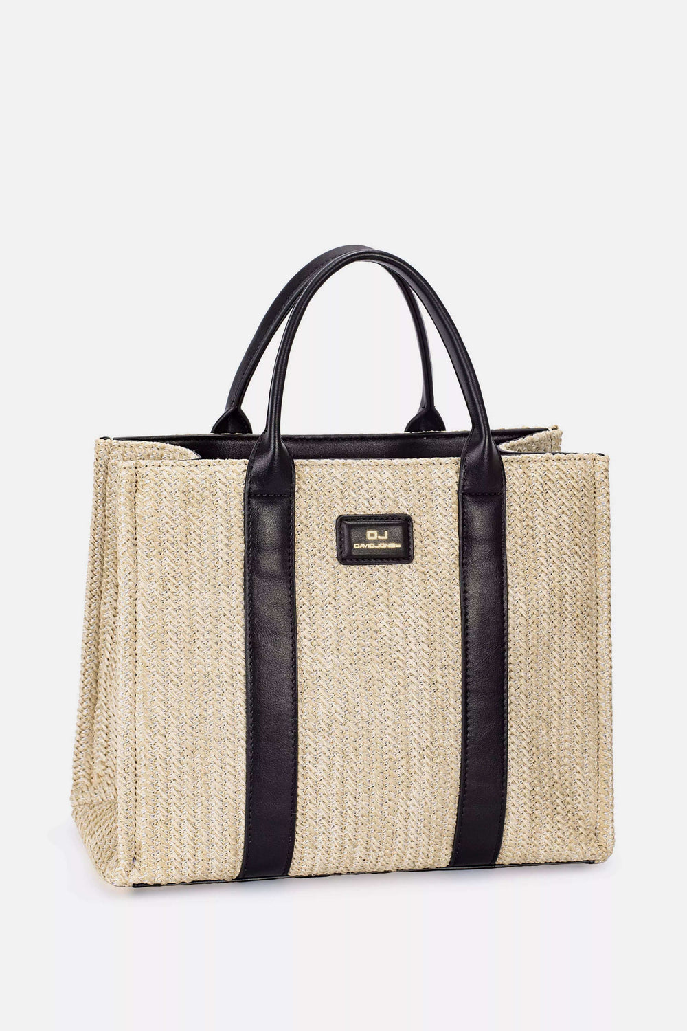 David Jones Square Woven Tote Handbag - Trendsi - Flyclothing LLC