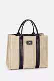 David Jones Square Woven Tote Handbag - Trendsi - Flyclothing LLC