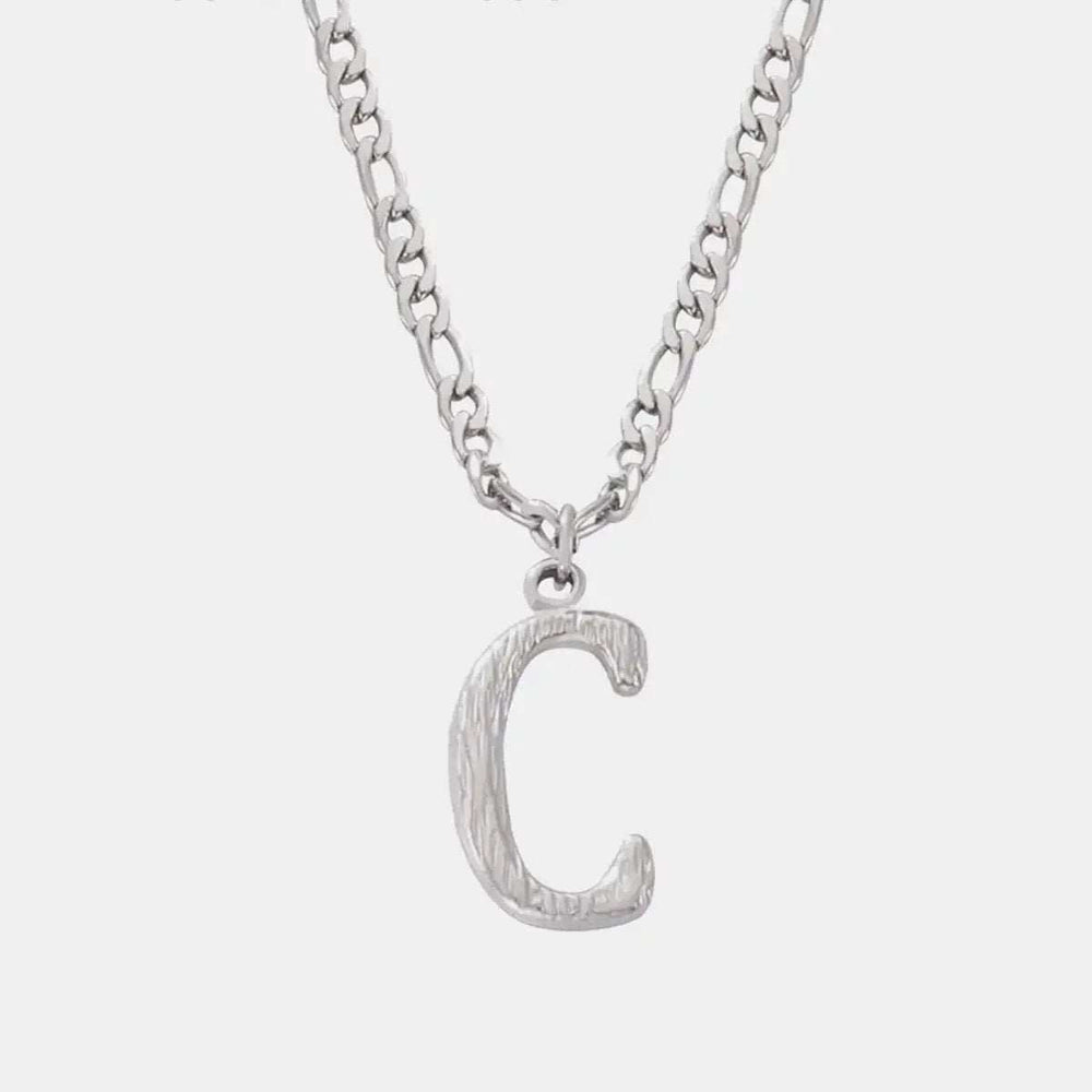 Titanium Steel Letter Pendant Necklace - Trendsi - Flyclothing LLC