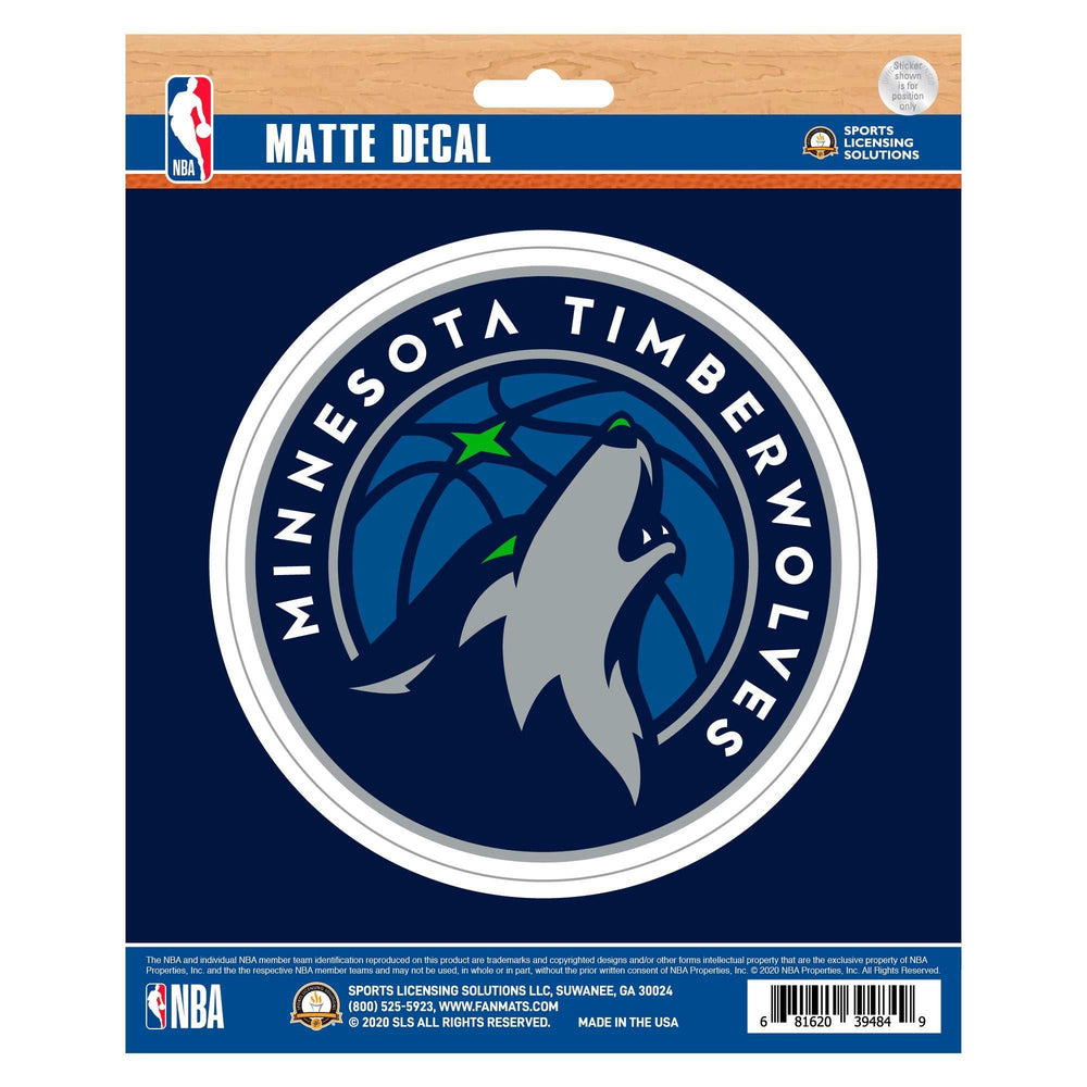 NBA - Minnesota Timberwolves Matte Decal - Logo Brands - Flyclothing LLC