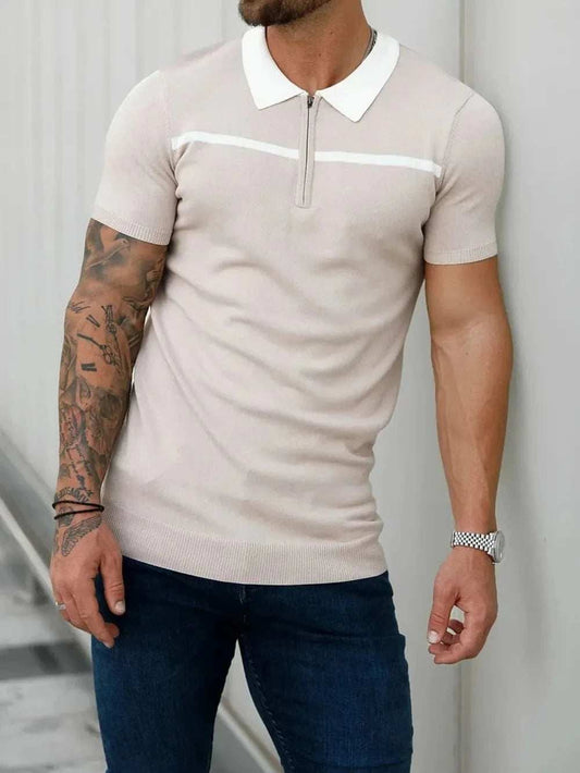 Men's Plus Size Collared Neck Short Sleeve Polo - Trendsi - Flyclothing LLC