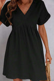 V-Neck Short Sleeve Dress - Trendsi - Flyclothing LLC