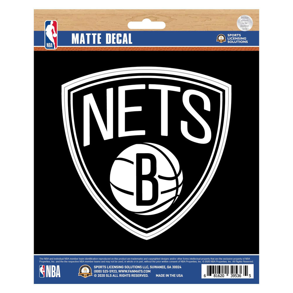 NBA - Brooklyn Nets Matte Decal - Logo Brands - Flyclothing LLC