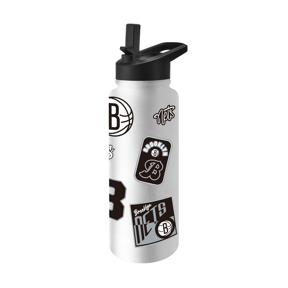 Brooklyn Nets 34oz White Dreamweave Quencher Bottle - Logo Brands - Flyclothing LLC
