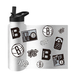Brooklyn Nets 34oz White Dreamweave Quencher Bottle - Logo Brands - Flyclothing LLC