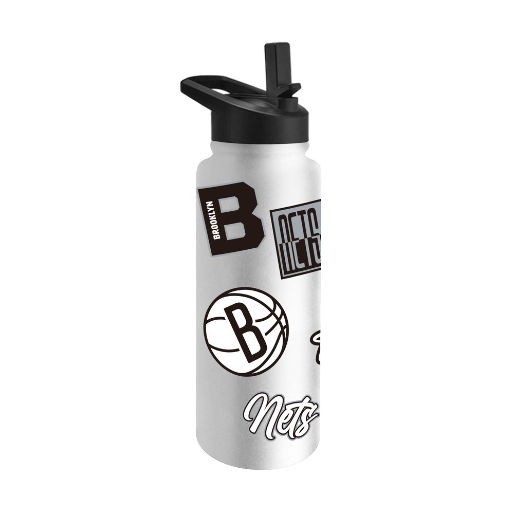 Brooklyn Nets 34oz White Dreamweave Quencher Bottle - Logo Brands - Flyclothing LLC