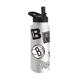 Brooklyn Nets 34oz White Dreamweave Quencher Bottle - Logo Brands - Flyclothing LLC